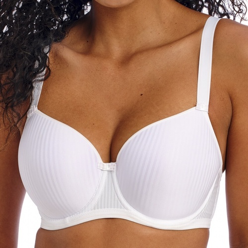 white underwired moulded balcony T-shirt bra - front view