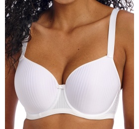 white underwired moulded balcony T-shirt bra - front view