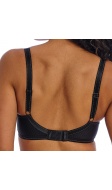 black underwired moulded balcony T-shirt bra - back view