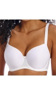 white underwired moulded balcony T-shirt bra - front view