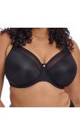 Smooth underwired moulded non-padded bra in black front view